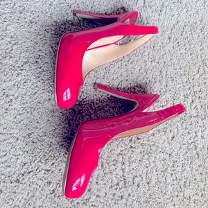 Bright pink sling back heels 6.5